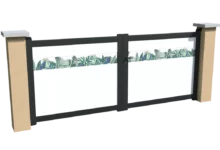 portail-aluminium-battant-blanc-brise-impression-tropical-bleu-heracles