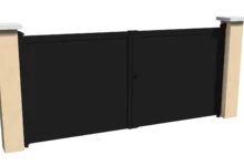 portail-aluminium-battant-brise-vue-noir-initiale