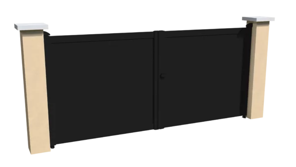 portail-aluminium-battant-brise-vue-noir-initiale