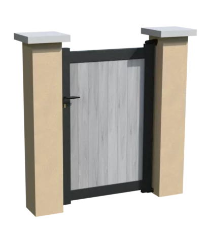 portillon-brise-vue-cadre-aluminium-pvc-gris-cachou