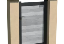 portillon-brise-vue-cadre-aluminium-pvc-gris-negus