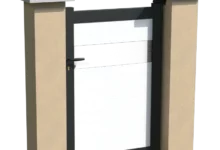 portillon-cadre-aluminium-brise-vue-pvc-blanc-personnalisable-heracles