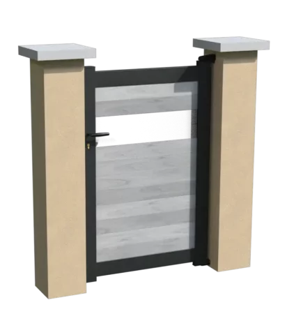 portillon-cadre-aluminium-brise-vue-pvc-gris-personnalisable-heracles