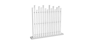 clôture sans poteaux en pvc blanc ajourée coupe irrégulière