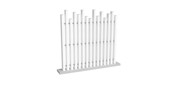 clôture sans poteaux en pvc blanc ajourée coupe irrégulière