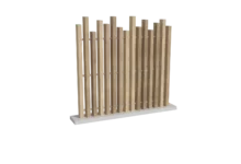 clôture sans poteaux en pvc bois cérusé ajourée coupe irrégulière