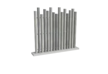 clôture sans poteaux en pvc gris cérusé ajourée coupe irrégulière