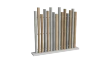 clôture sans poteaux en pvc multicolore ajourée coupe irrégulière