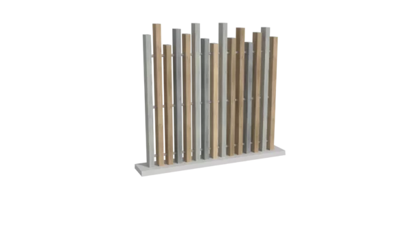 clôture sans poteaux en pvc multicolore ajourée coupe irrégulière