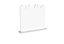 Clôture brise vue en PVC Blanc coupe irrégulière biseautée