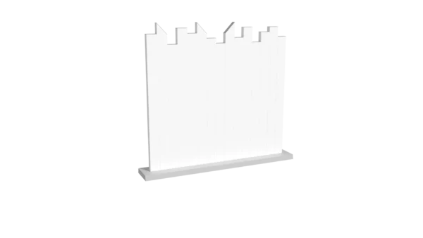 Clôture brise vue en PVC Blanc coupe irrégulière biseautée