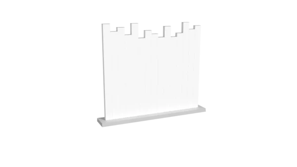 Clôture brise vue en PVC blanc avec coupe irrégulière