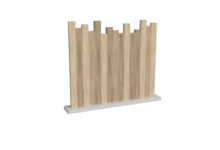 Clôture brise vue en PVC bois cérusé avec coupe irrégulière