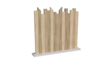 Clôture brise vue en PVC bois cérusé coupe irrégulière biseautée