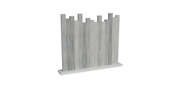 Clôture brise vue en PVC gris cérusé avec coupe irrégulière