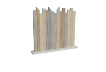 Clôture brise vue en PVC patchwork coupe irrégulière biseautée