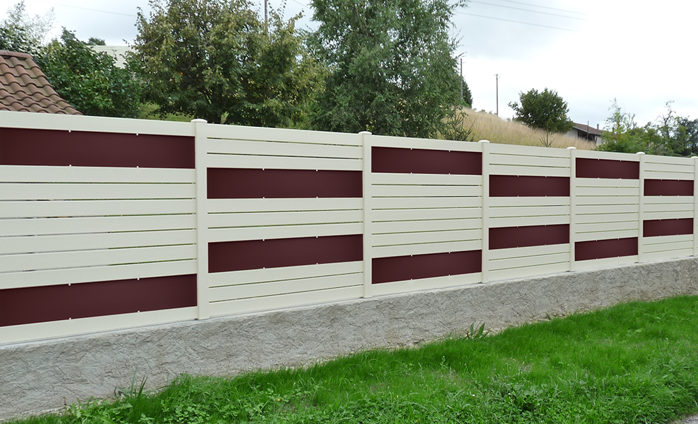 Clôture PVC sur muret : Clôture de jardin ajourée Héraclès