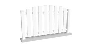 clôture en pvc blanc ajourée coupe bombée