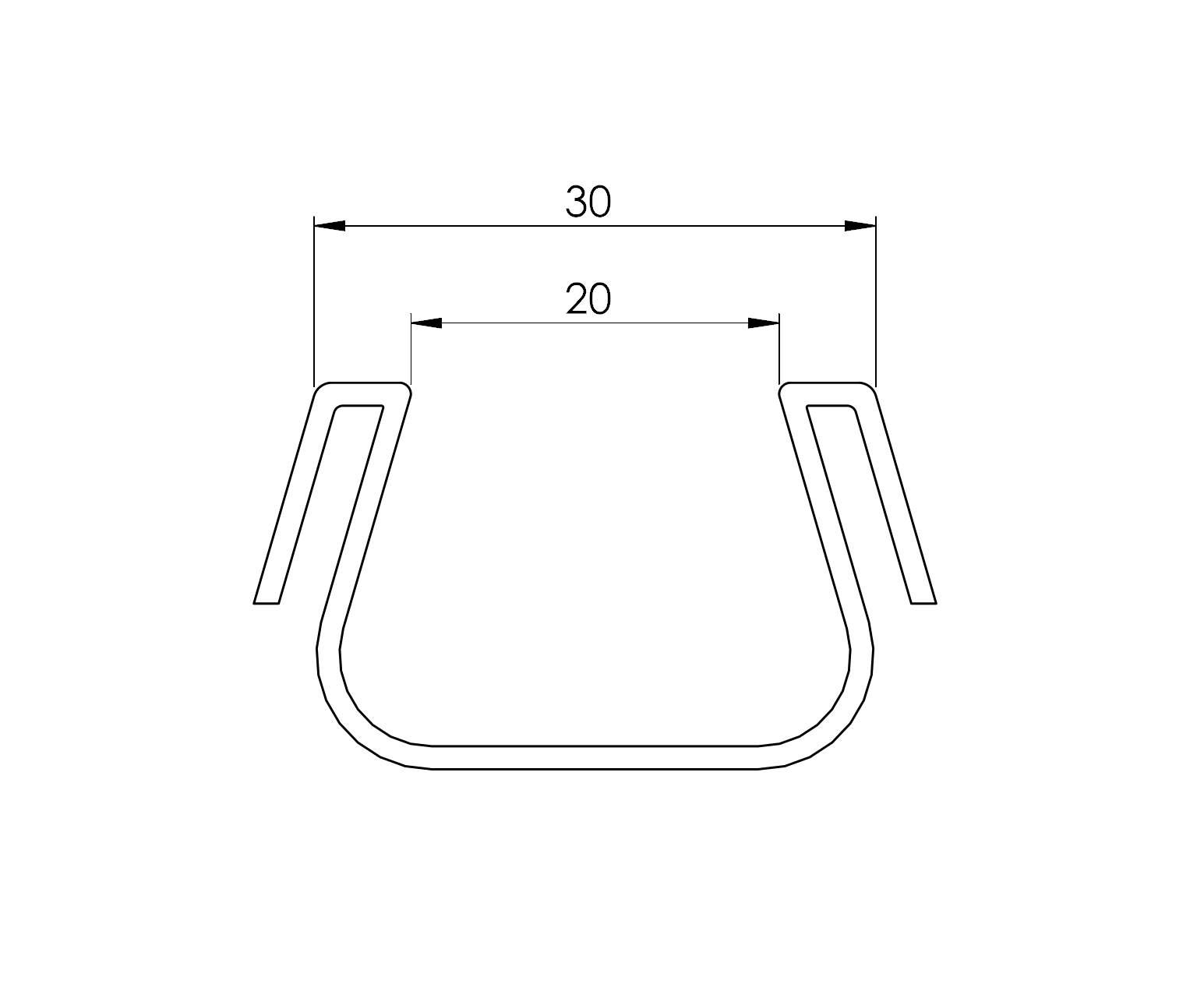 Schéma profilé clef initiale pour poteau