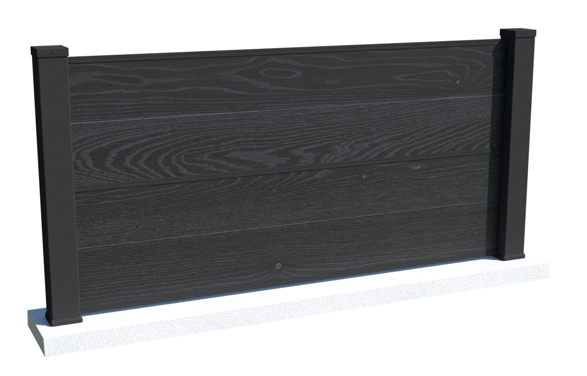 Clôture alu brisevue anthracite imitation bois Carbone