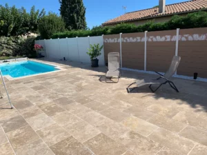 Clôture brise vue composite beige - Flores