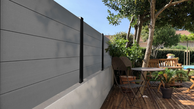 cloture composite grise