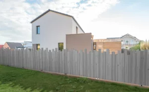 Clôture brise vue PVC Gris - Onde