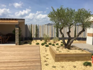 Clôture brise vue verticale PVC Patchwork - Iliade