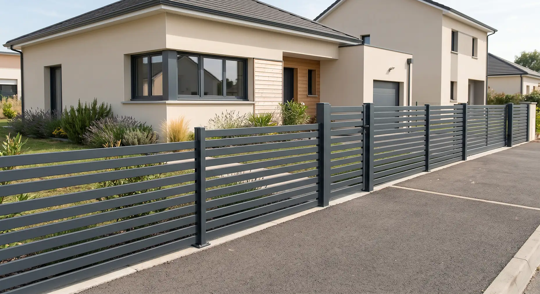 Clôture aluminium gris anthracite