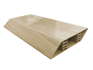 Lisse en PVC 144x30 mm biseautée pour clôture en persienne bois cérusé