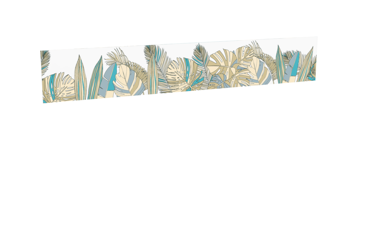 Impression nature_tropiques-bleu-et-beige pour le modèle Héraclès