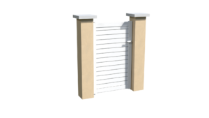 Portillon en aluminium blanc brise-vue au style persienne