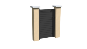 Portillon en aluminium gris anthracite brise-vue au style persienne