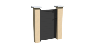 Portillon en aluminium gris anthracite brise-vue parfaitement occultant avec des lames horizontales