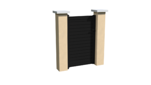 Portillon en aluminium noir brise-vue au style persienne