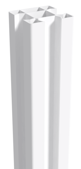 Poteau d'angle en PVC 80x80 mm blanc pour clôture