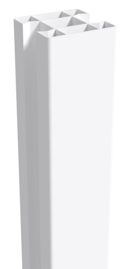 Poteau droit en PVC 80x80 mm blanc pour clôture