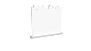 Clôture brise vue en PVC Blanc coupe irrégulière biseautée