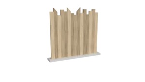 Clôture brise vue en PVC bois cérusé coupe irrégulière biseautée